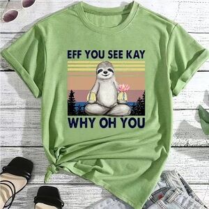 Funny Sloth Spirituality Tee Shirt